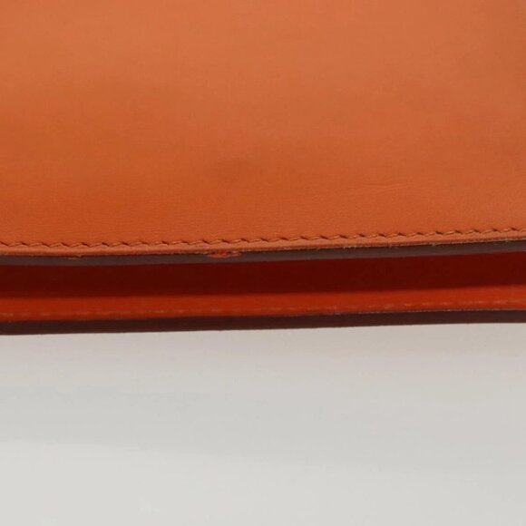 HERMES Omenitu Shoulder Bag Leather Orange Auth BA4408 - Picture 8 of 15